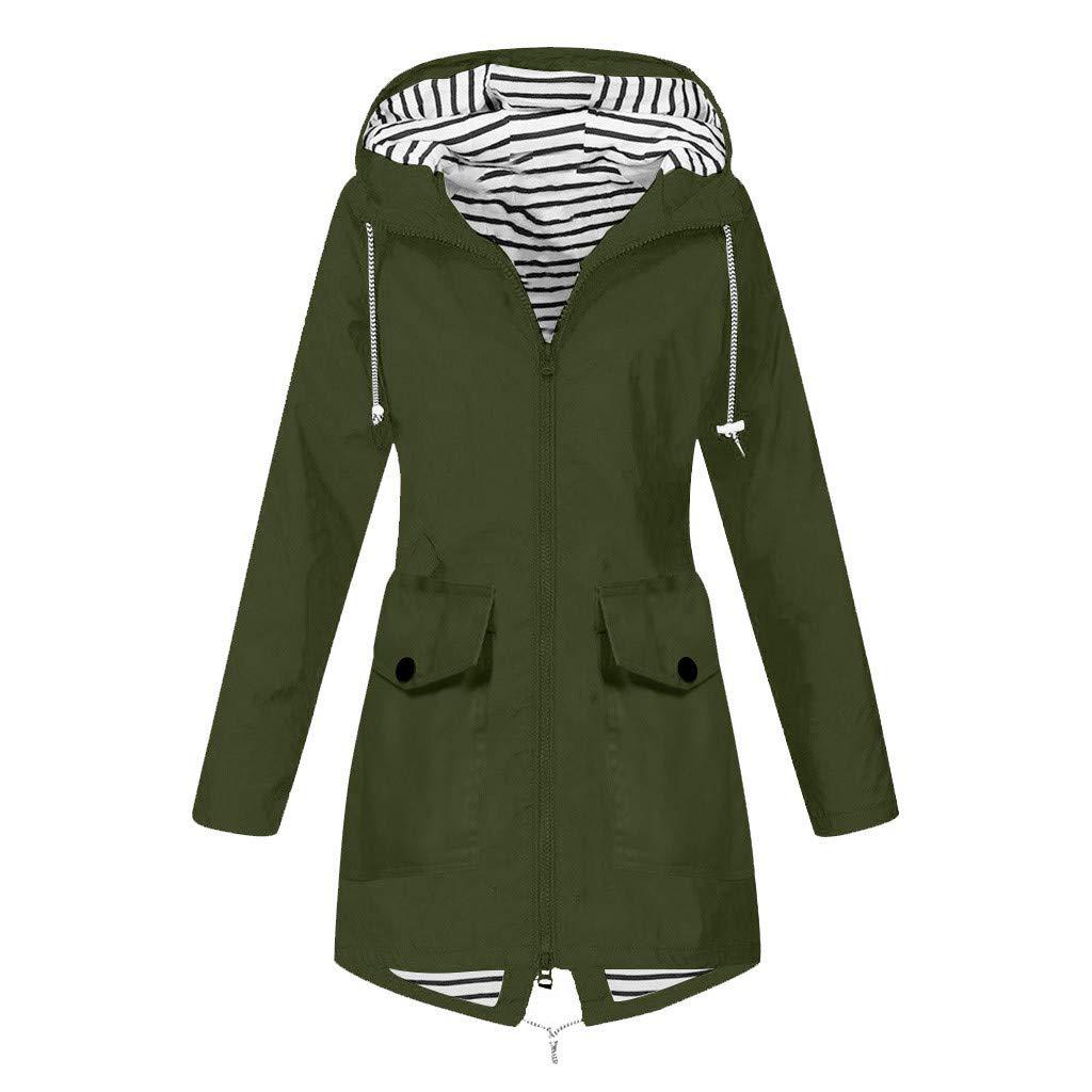 Damen Outdoor-Jacke mit verstellbarem Kapuzenkragen und dekorativen Taschen Heidi-Mode