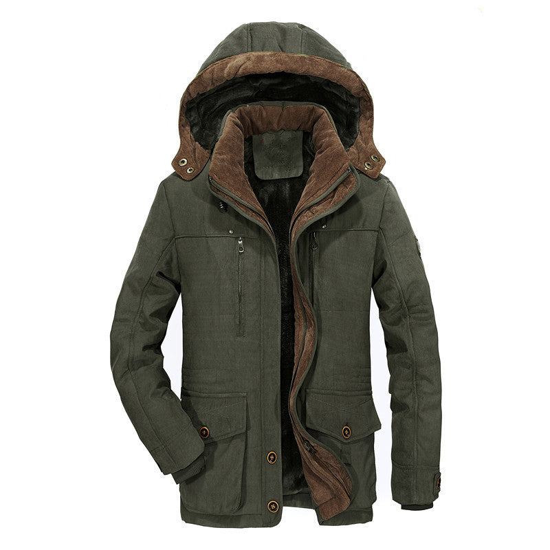 Herren multifunktionale Winterjacke mit gefüttertem Kapuzenkragen Heidi-Mode