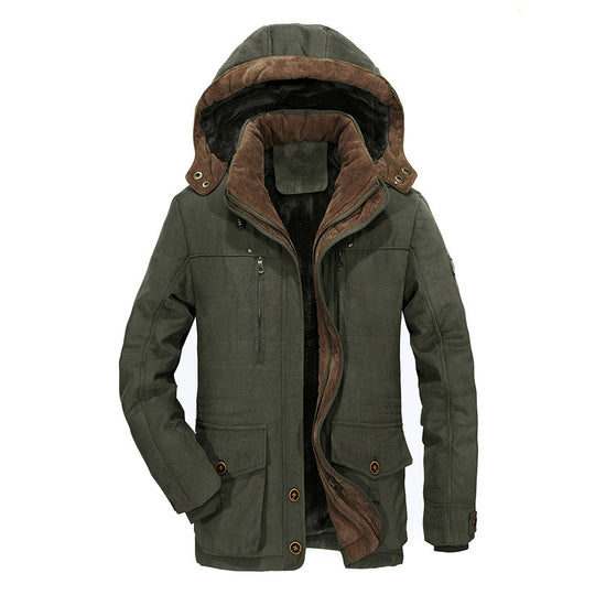 Herren multifunktionale Winterjacke mit gefüttertem Kapuzenkragen Heidi-Mode