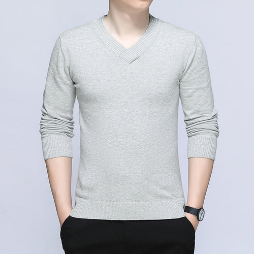 Herren eleganter Pullover mit V-Ausschnitt und feiner Strickstruktur Heidi-Mode