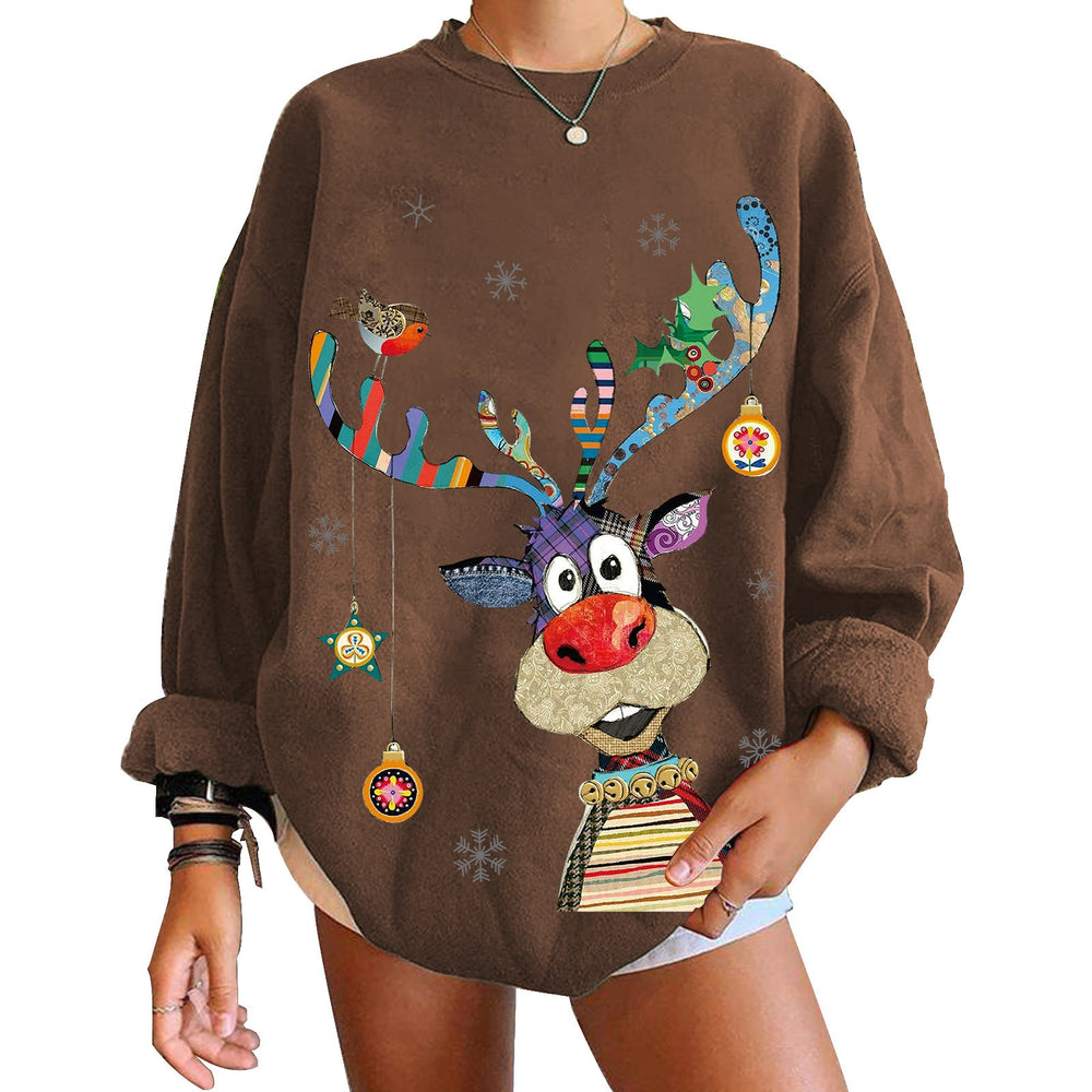 Heidi-Mode | Jul Ox Farbe Druck Rundhals Pulli