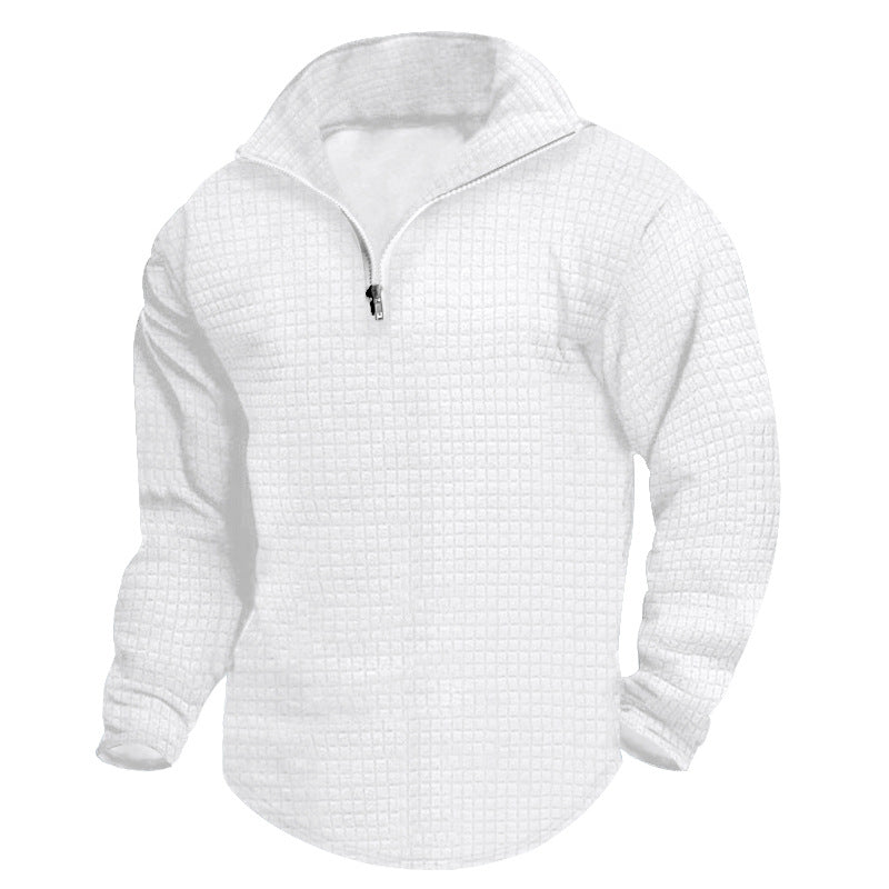 Herren bequeme Fleecejacke mit modernem Reißverschluss und strukturiertem Design Heidi-Mode