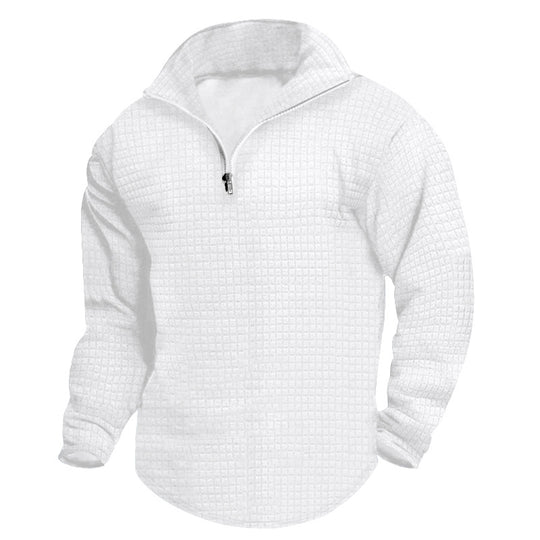 Herren bequeme Fleecejacke mit modernem Reißverschluss und strukturiertem Design Heidi-Mode