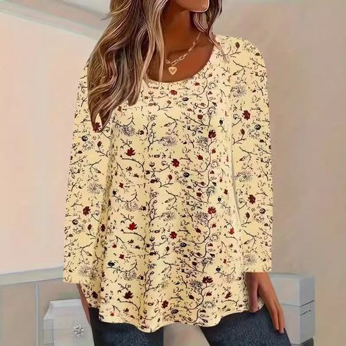 Damen Blusenshirt mit floralen Akzenten und lockerer Passform Heidi-Mode