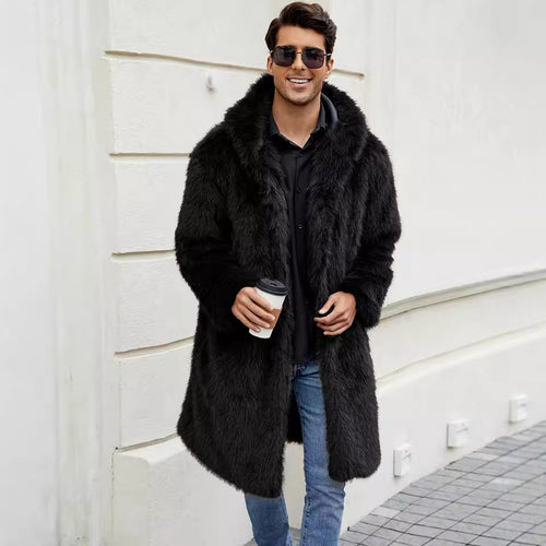 Herren Elegant gefütterter Mantel mit Kapuze Heidi-Mode