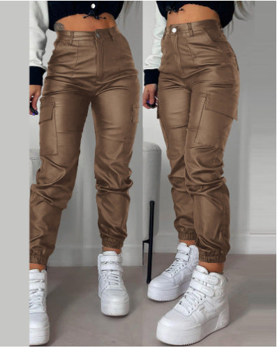 Damen Cargo-Hose mit elastischem Bund und praktischen seitlichen Taschen Heidi-Mode