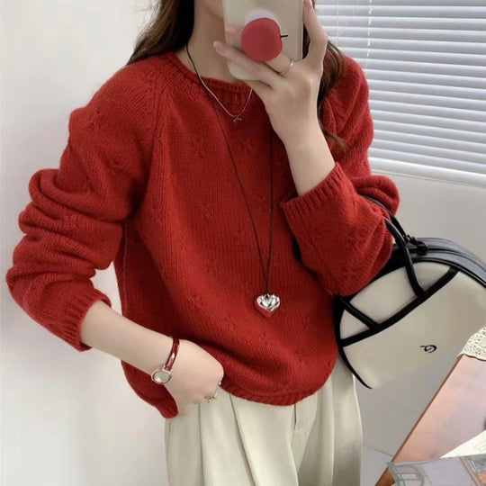 Damen Kuscheliger Strickpullover mit strukturiertem Muster Heidi-Mode