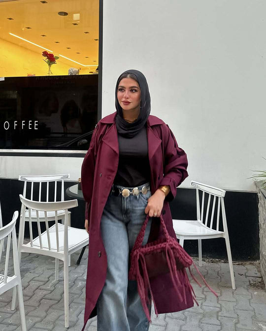 Damen trendiger Trenchcoat mit stilvollem Schnitt und praktischen Taschen Heidi-Mode
