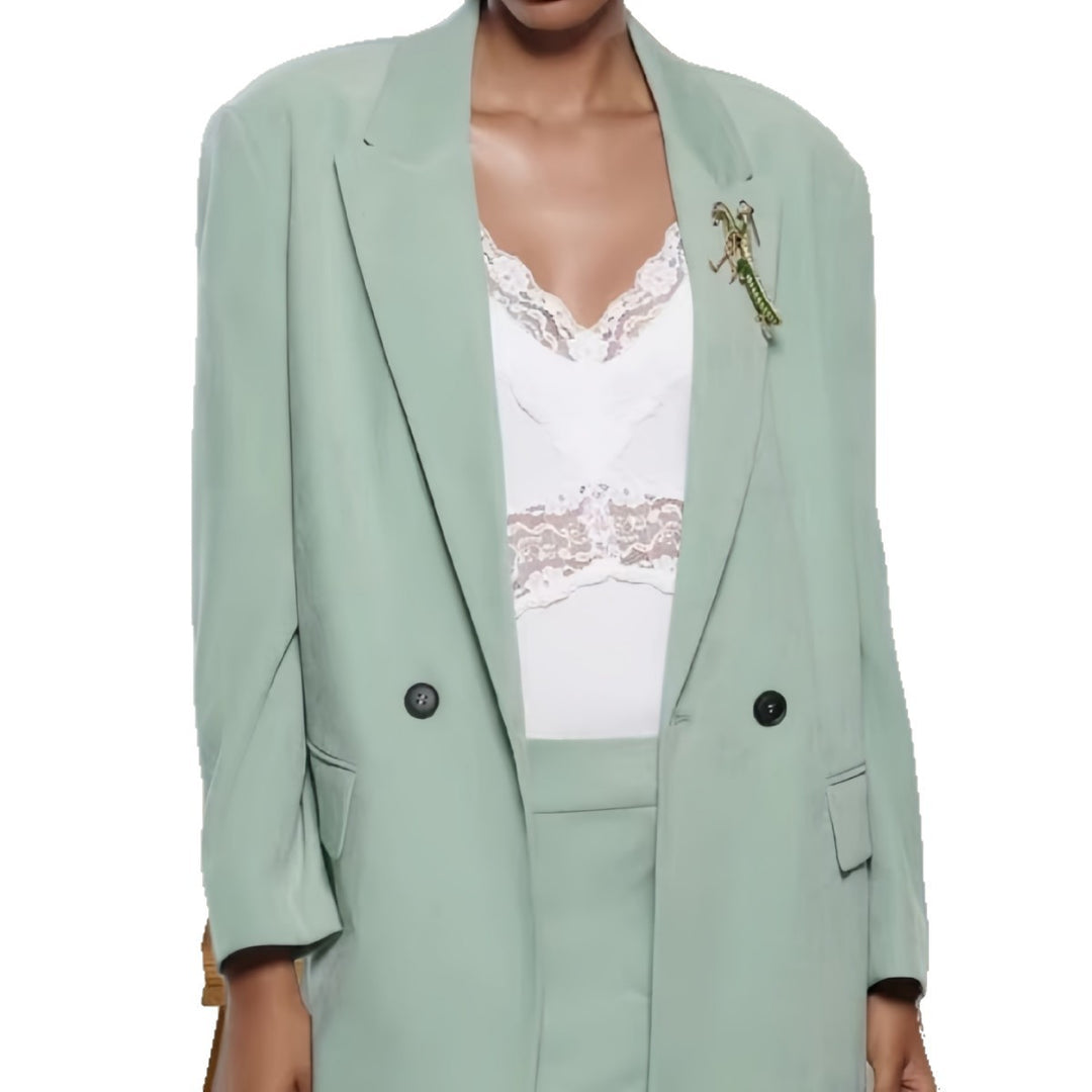 Damen Eleganter Blazer mit doppelt geknöpften Lappen Heidi-Mode