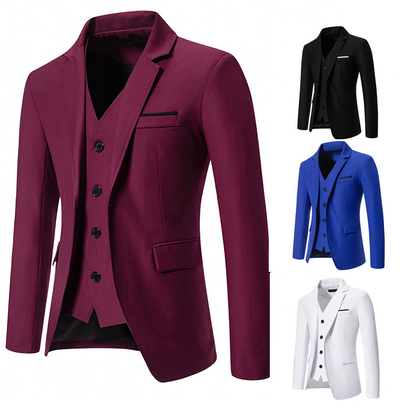Herren elegant ausgestattetes Anzugset mit Blazer, Weste und Hose Heidi-Mode