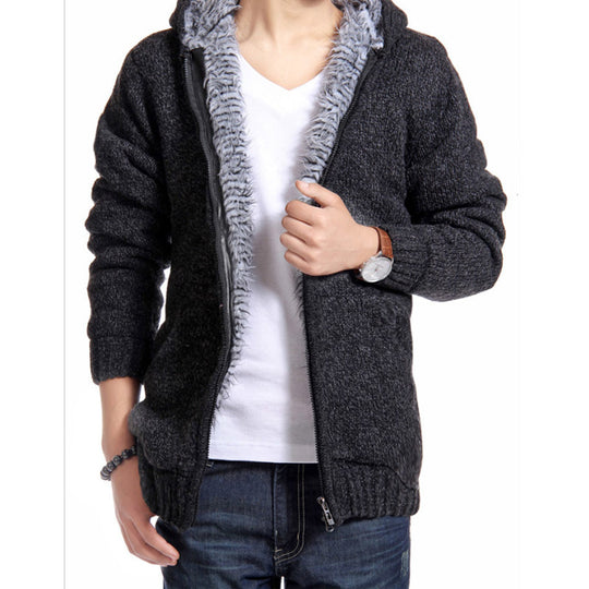 Herren kuschelige Strickjacke mit hochwertigem Innenfutter Heidi-Mode