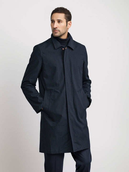 Herren eleganter Mantel mit praktischen Taschen und modernem Kragen Heidi-Mode