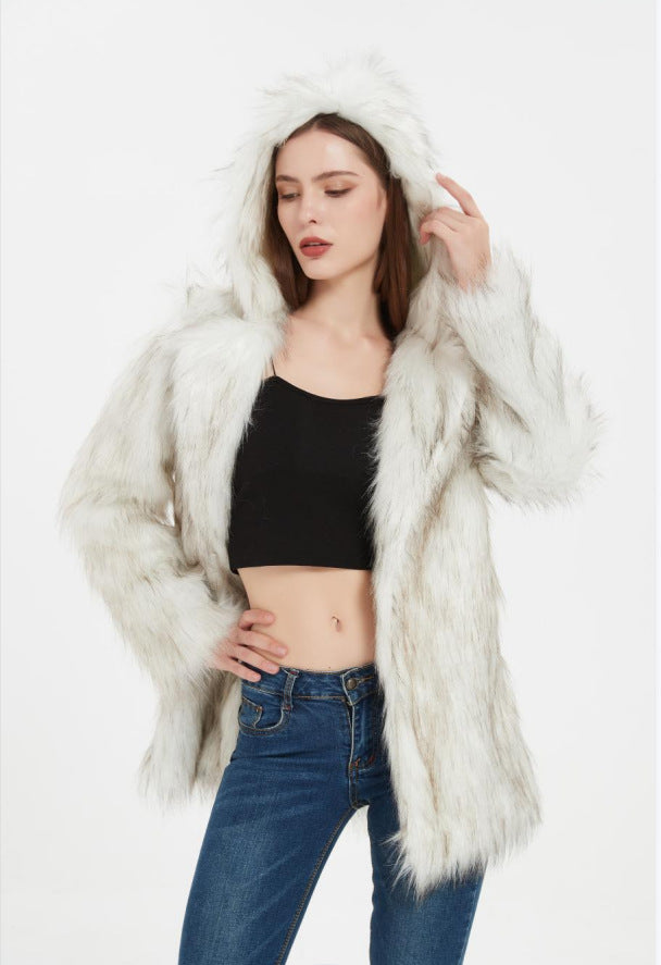 Damen Coole und lässige Kunstpelzjacke Heidi-Mode