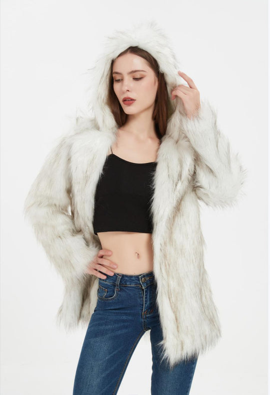 Damen Coole und lässige Kunstpelzjacke Heidi-Mode