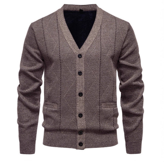 Herren modische Strickjacke mit einzigartigem Rautenmuster Heidi-Mode