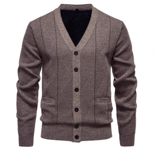 Herren modische Strickjacke mit einzigartigem Rautenmuster Heidi-Mode