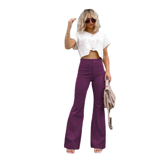 Damen Flared Jeans mit hohem Bund und tailliertem Schnitt Heidi-Mode