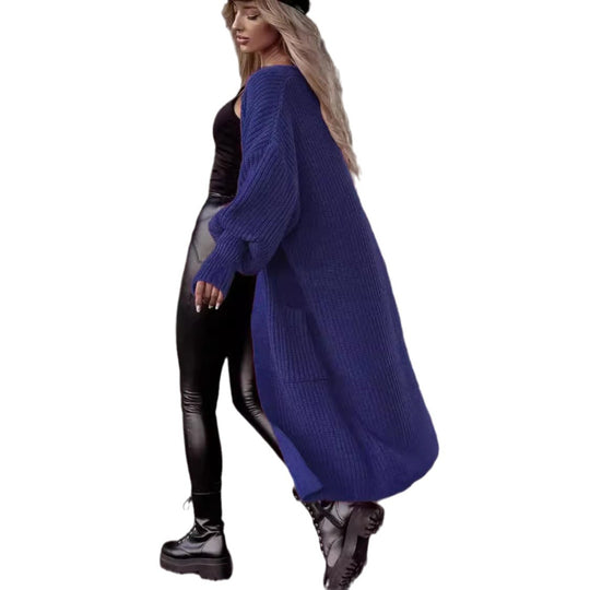 Damen Grobstrickmantel im lässigen Oversized-Stil mit tiefen Taschen Heidi-Mode