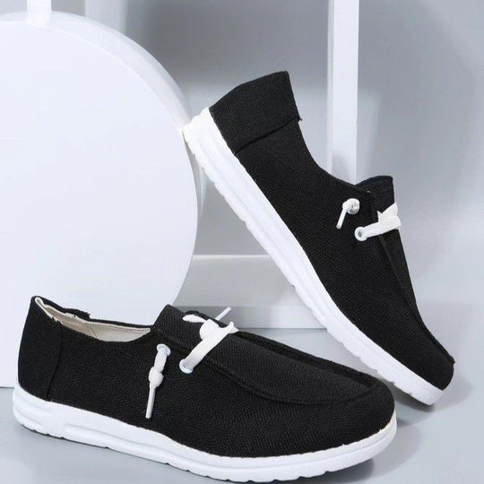 Damen Freizeit-Slip-On Schuhe mit elastischen Schnürdetails und rutschfester Sohle Heidi-Mode