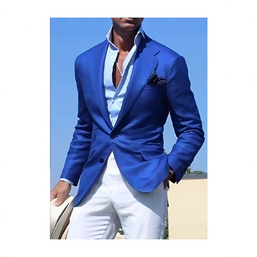 Herren Eleganter Leinenblazer mit modernem Schnitt und strukturiertem Gewebe Heidi-Mode