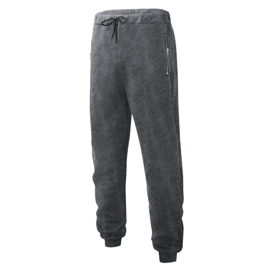 Herren Sportliche Jogginghose mit elastischem Bund und seitlichen Reißverschlusstaschen Heidi-Mode
