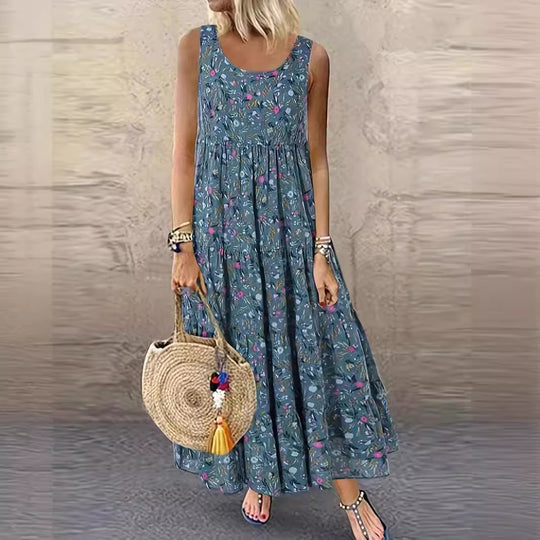 Damen Langes Freizeitkleid mit floralem Design Heidi-Mode