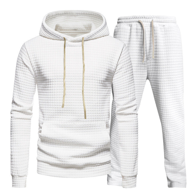Herren Fitness-Hoodie und Jogginghose Set mit strukturiertem Design Heidi-Mode