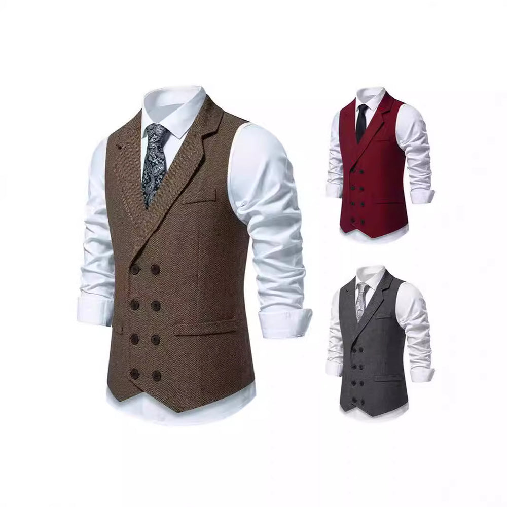 Herren Elegante Anzugweste mit klassischem Hahnentrittmuster und modernem Schnitt Heidi-Mode