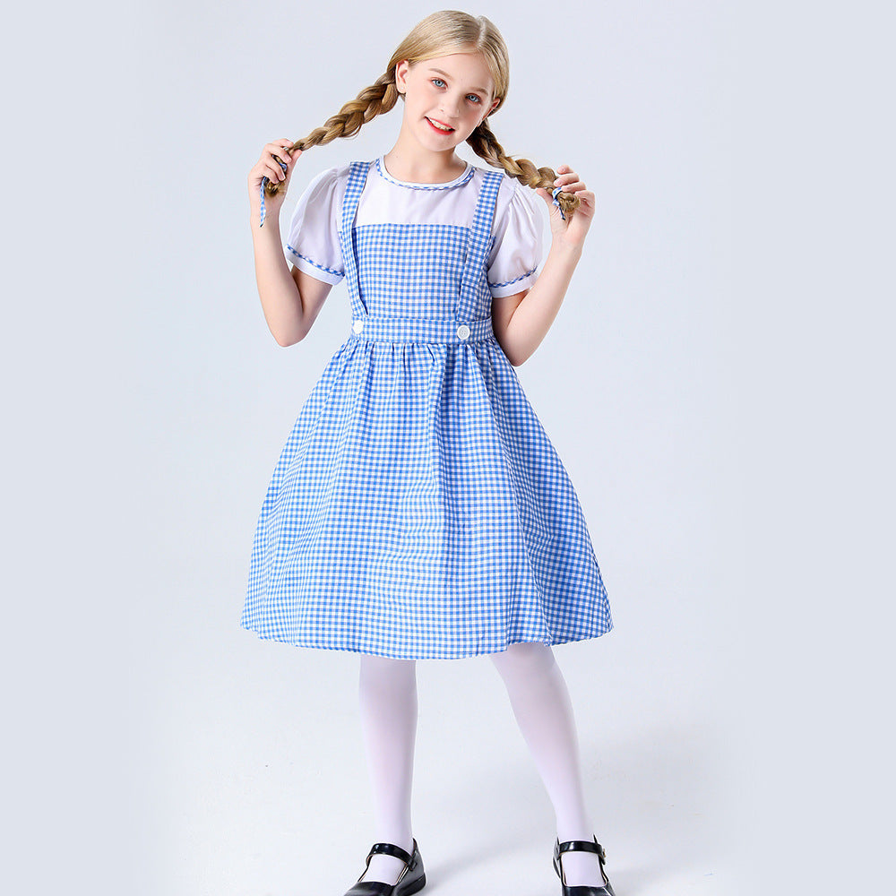 Damen Trachtenkleid mit romantischen Karomustern und schicken Knopfdetails Heidi