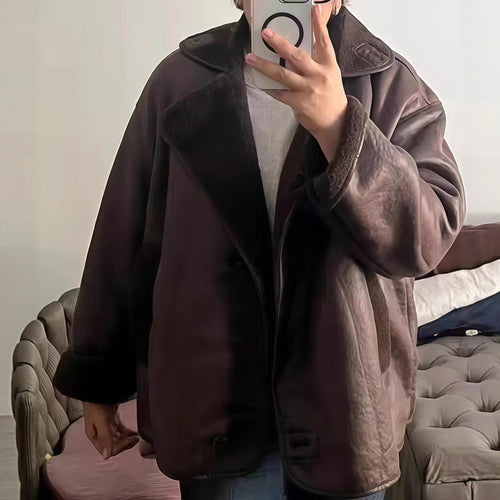Damen elegante Oversized-Jacke mit weichem Futter und raffinierter Struktur Heidi-Mode