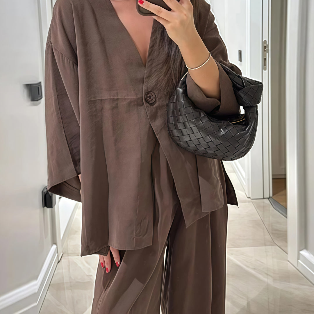 Damen Elegante Kimono-Jacke mit weiten Ärmeln und lockerer Passform Heidi-Mode
