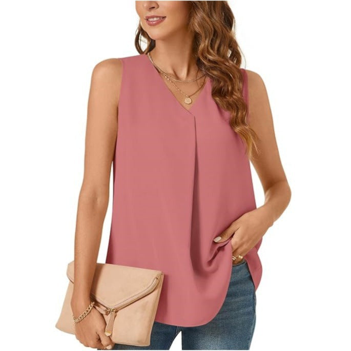 Damen Faltende Chiffon Bluse Heidi-Mode