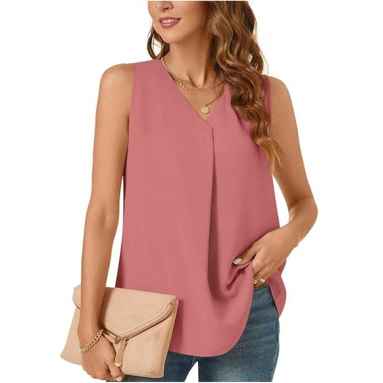 Damen Faltende Chiffon Bluse Heidi-Mode
