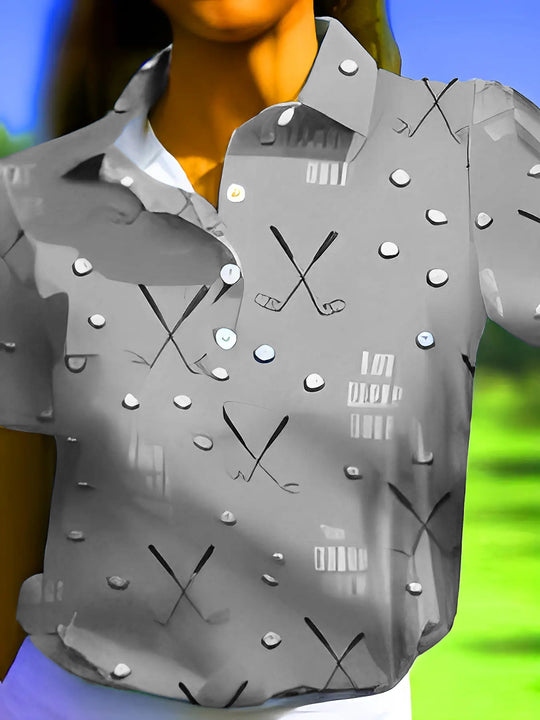 Damen Poloshirt mit modernem Golf-Muster und bequemem Schnitt Heidi-Mode