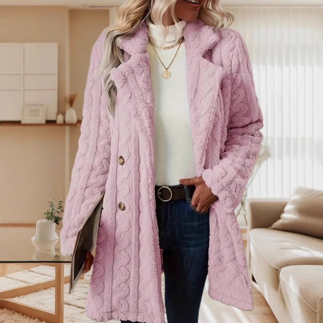 Damen Kuschelige Strickjacke mit hochfloriger Optik und knöpfbarem Verschluss Heidi-Mode
