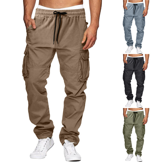 Herren bequeme Cargo-Hosen mit elastischem Bund und mehreren Taschen Heidi-Mode