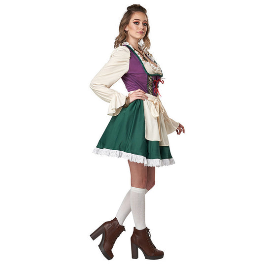 Damen Trachtenkleid mit romantischen Rüschendetails und elegantem Gürtel Heidi
