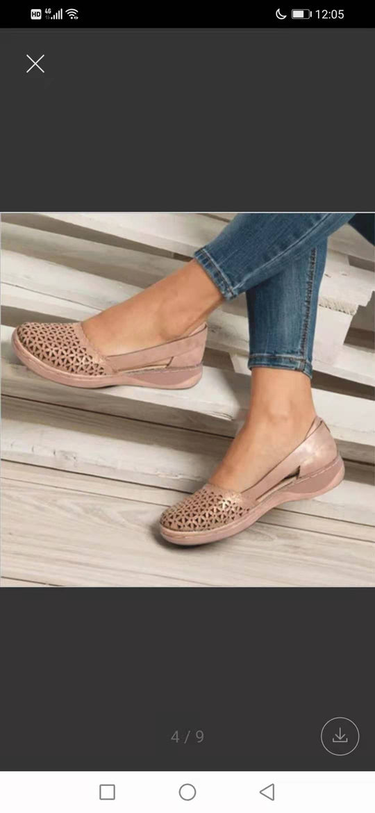 Damen Komfortable Slip-On Schuhe mit atmungsaktivem Obermaterial und rutschfester Sohle Heidi-Mode