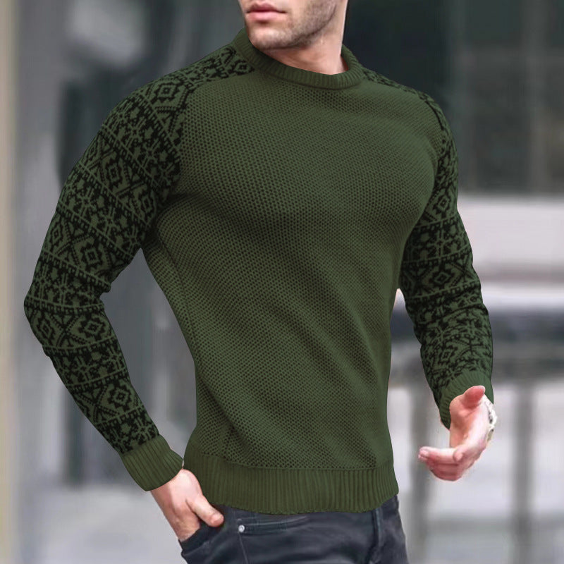 Herren Strickpullover mit grafischem Muster Heidi-Mode