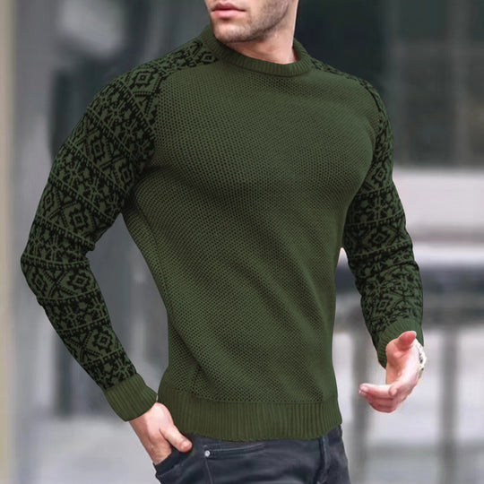 Herren Strickpullover mit grafischem Muster Heidi-Mode