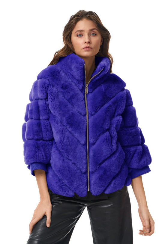 Damen Kuschelige Kunstpelzjacke mit Steppdesign Heidi-Mode
