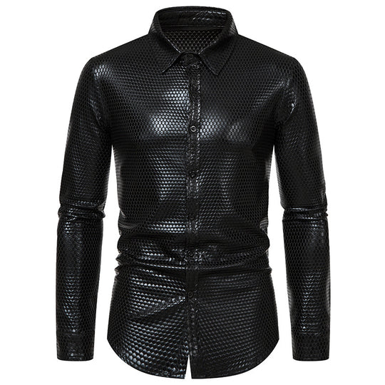 Herren Hemd mit glanzvollem Wabenmuster Heidi-Mode