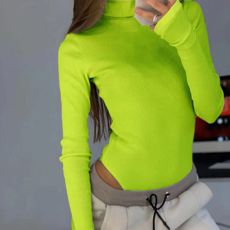 Damen Langärmliges Oberteil mit hohem Kragen und modernen Cut-Outs Heidi-Mode