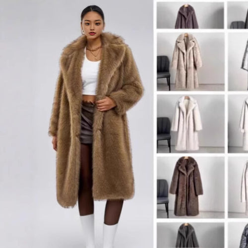 Damen Luxus Kunstfell Mantel Heidi-Mode