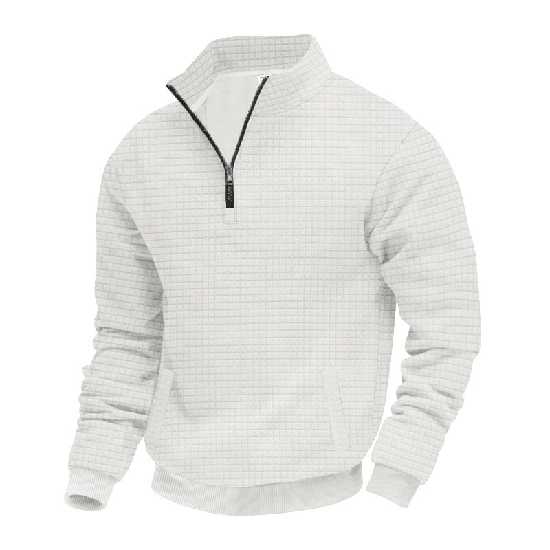 Herren sportlicher Pullover mit halbhoch geschlossenem Kragen Heidi-Mode