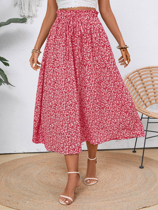 Damen Midi-Rock mit floralen Print Heidi-Mode