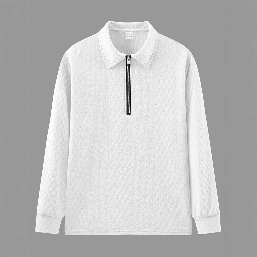 Herren Sweatshirt mit modischem Stehkragen und strukturiertem Design Heidi-Mode