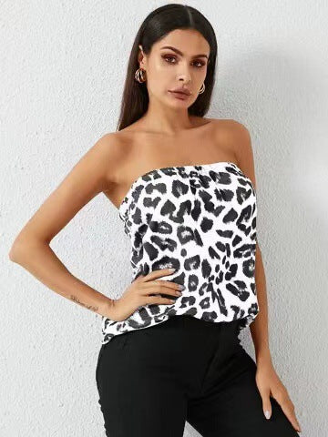 Damen Strapless Stufenmuster Oberteil Heidi-Mode