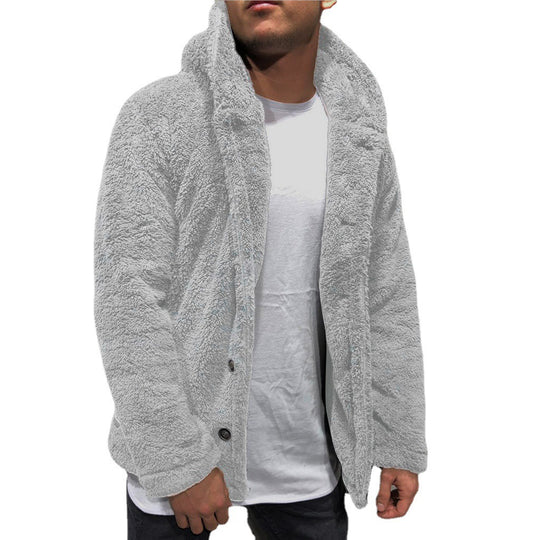 Herren Kuschelige Teddyjacke mit breitem Revers und praktischen Taschen Heidi-Mode