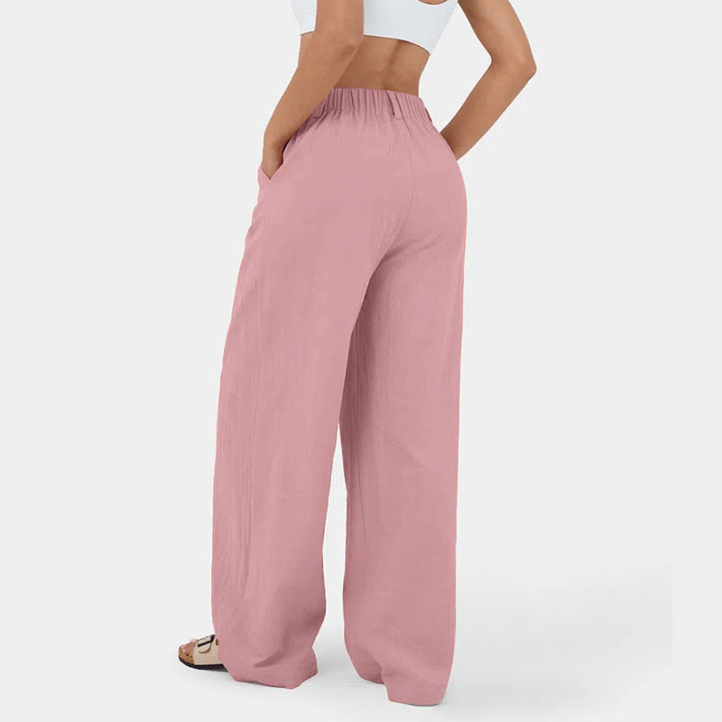 Damen Weite Chinohose mit elegantem Faltenwurf und seitlichen Taschen Heidi-Mode